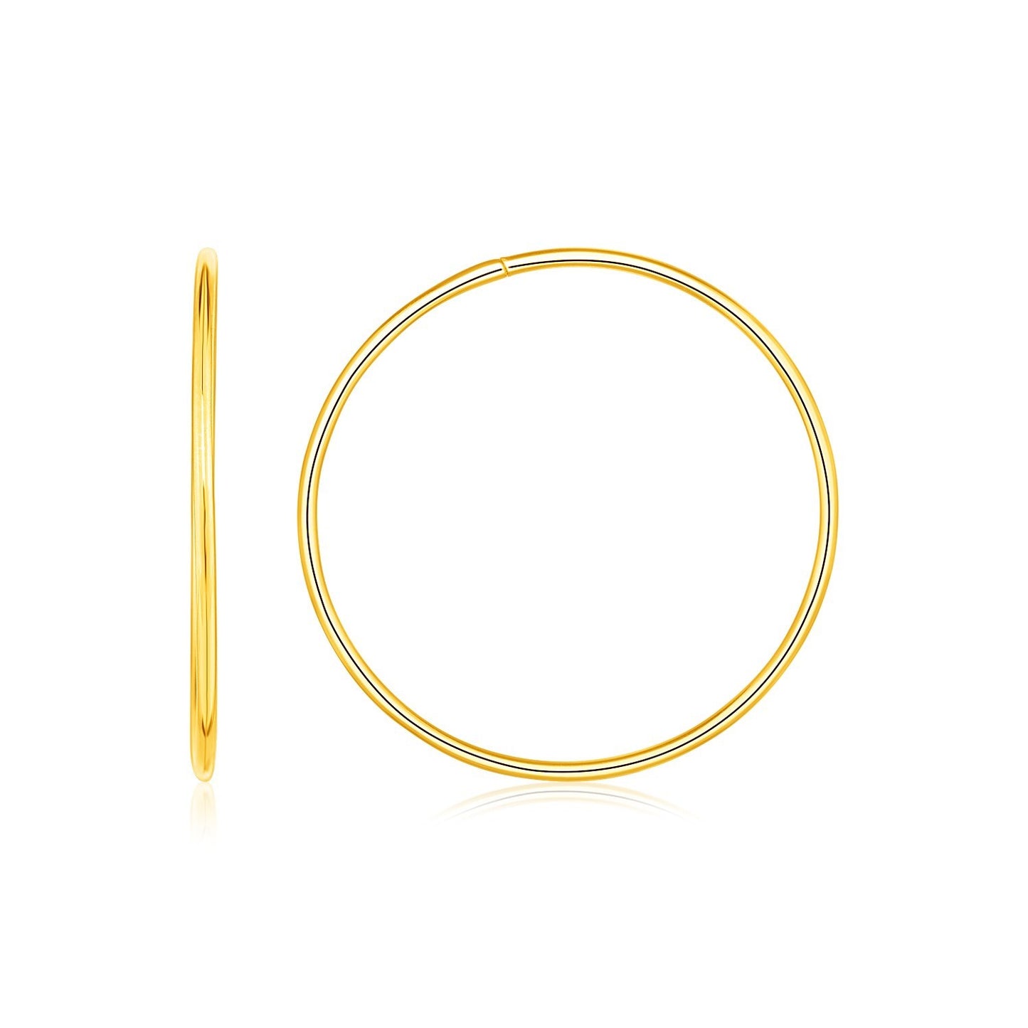 Endless Hoop Style Earrings in 14K Yellow Gold