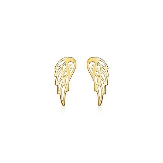 14k Yellow Gold Polished Wing Post Earrings