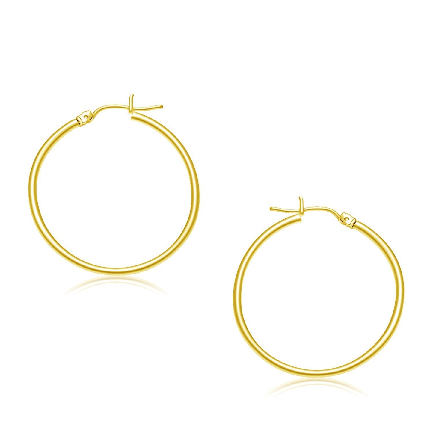 10k Yellow Gold Polished Hoop Earrings (30 mm)