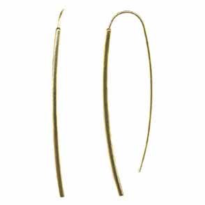 18K Gold over Sterling Silver 45mm Tube Drop Earrings