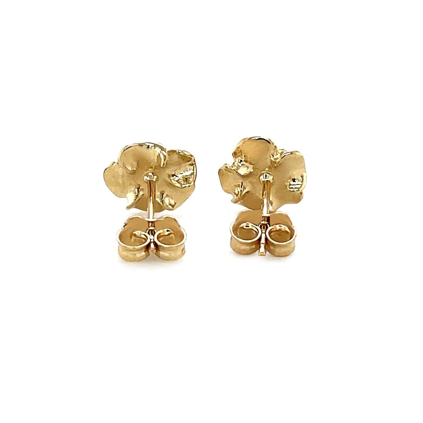 14k Yellow Gold Post Earrings with Roses