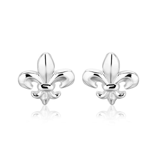 Sterling Silver Fluer De Lis Earrings