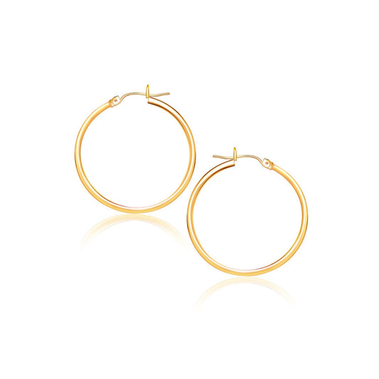 14k Yellow Gold Polished Hoop Earrings (40 mm)