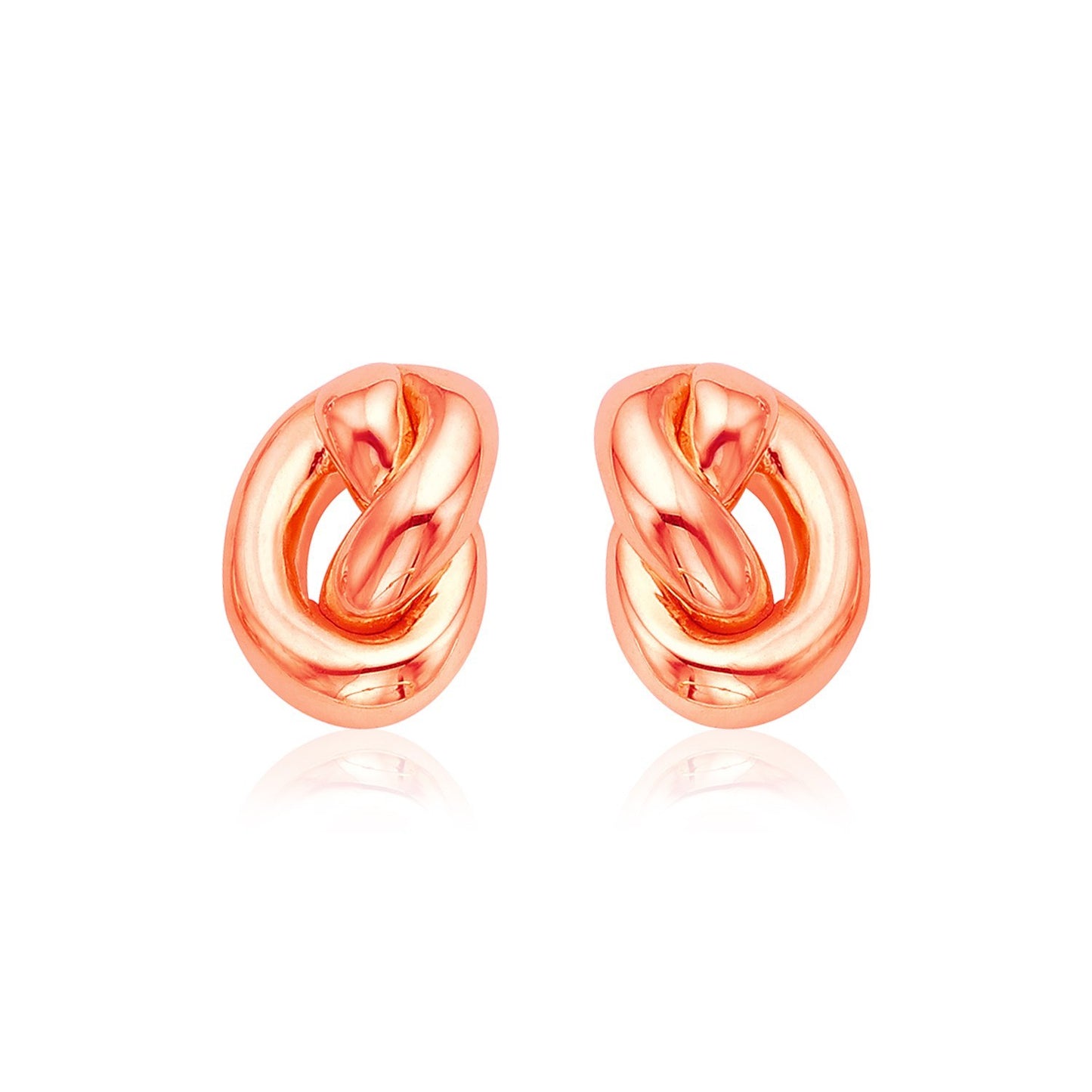 14k Rose Gold Polished Knot Earrings