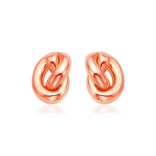 14k Rose Gold Polished Knot Earrings