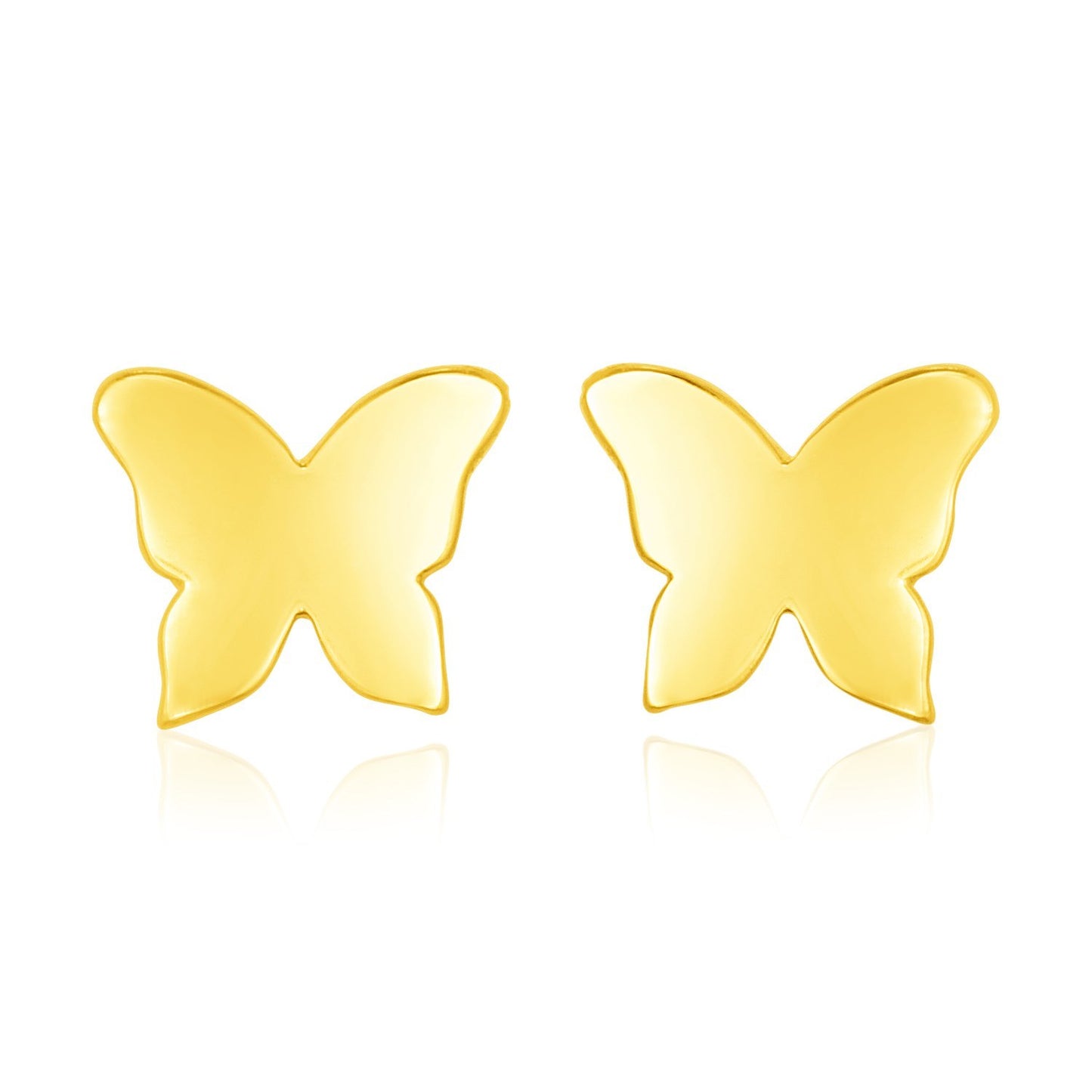 14k Yellow Gold Polished Butterfly Earrings