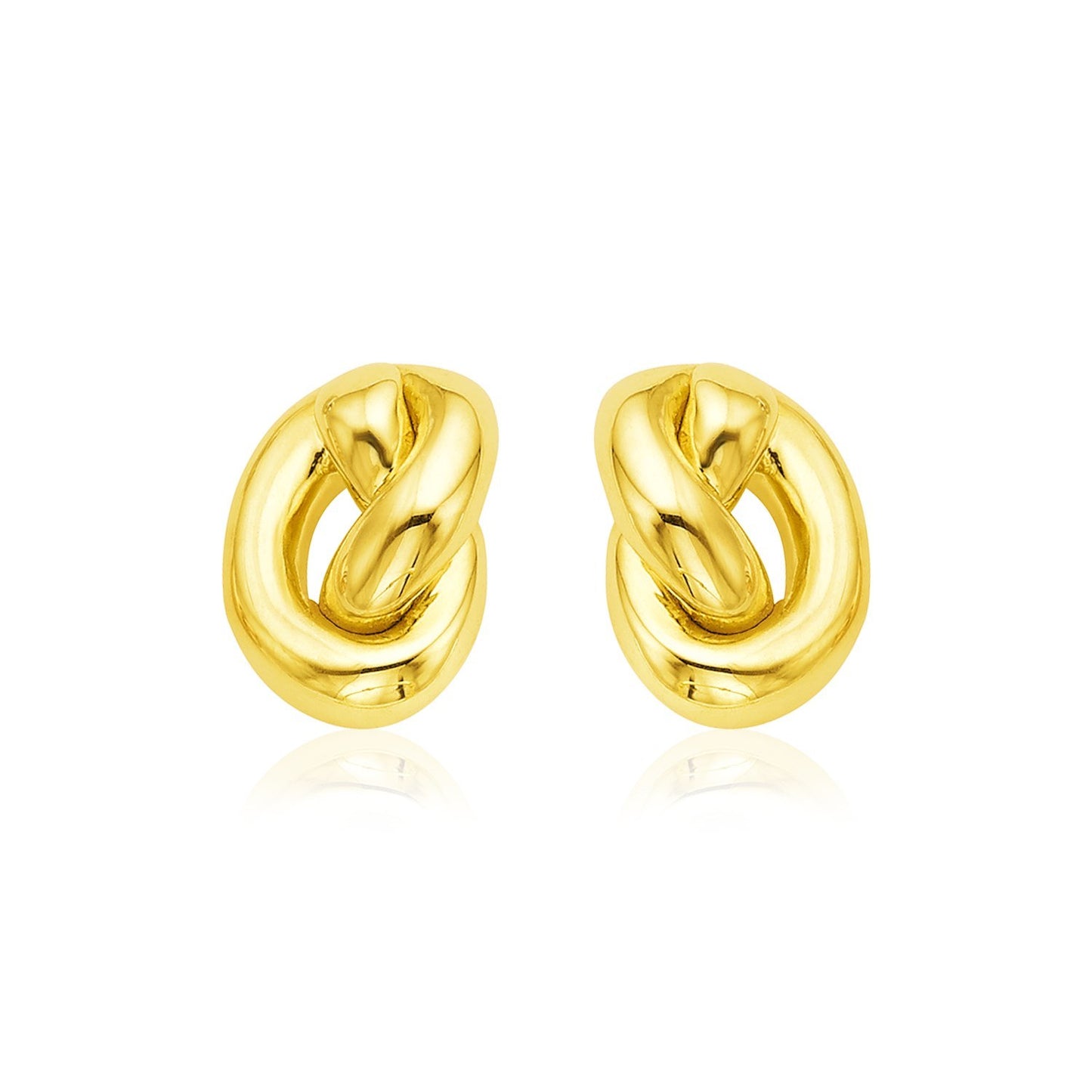 14k Yellow Gold Polished Knot Earrings