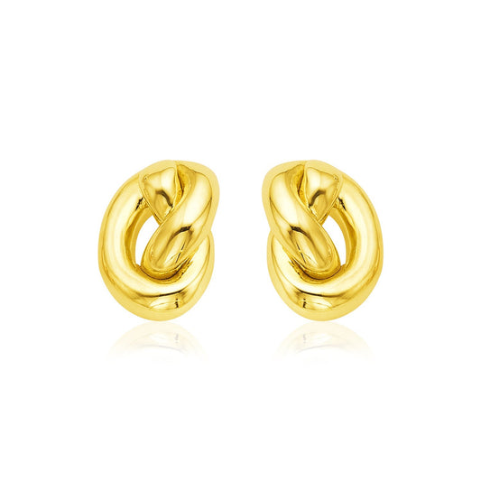 14k Yellow Gold Polished Knot Earrings