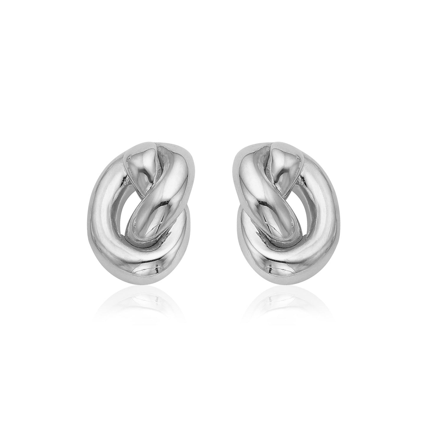 White 14k Gold Polished Knot Earrings