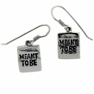 Sterling Silver "Meant To Be" Square Dangle Earrings