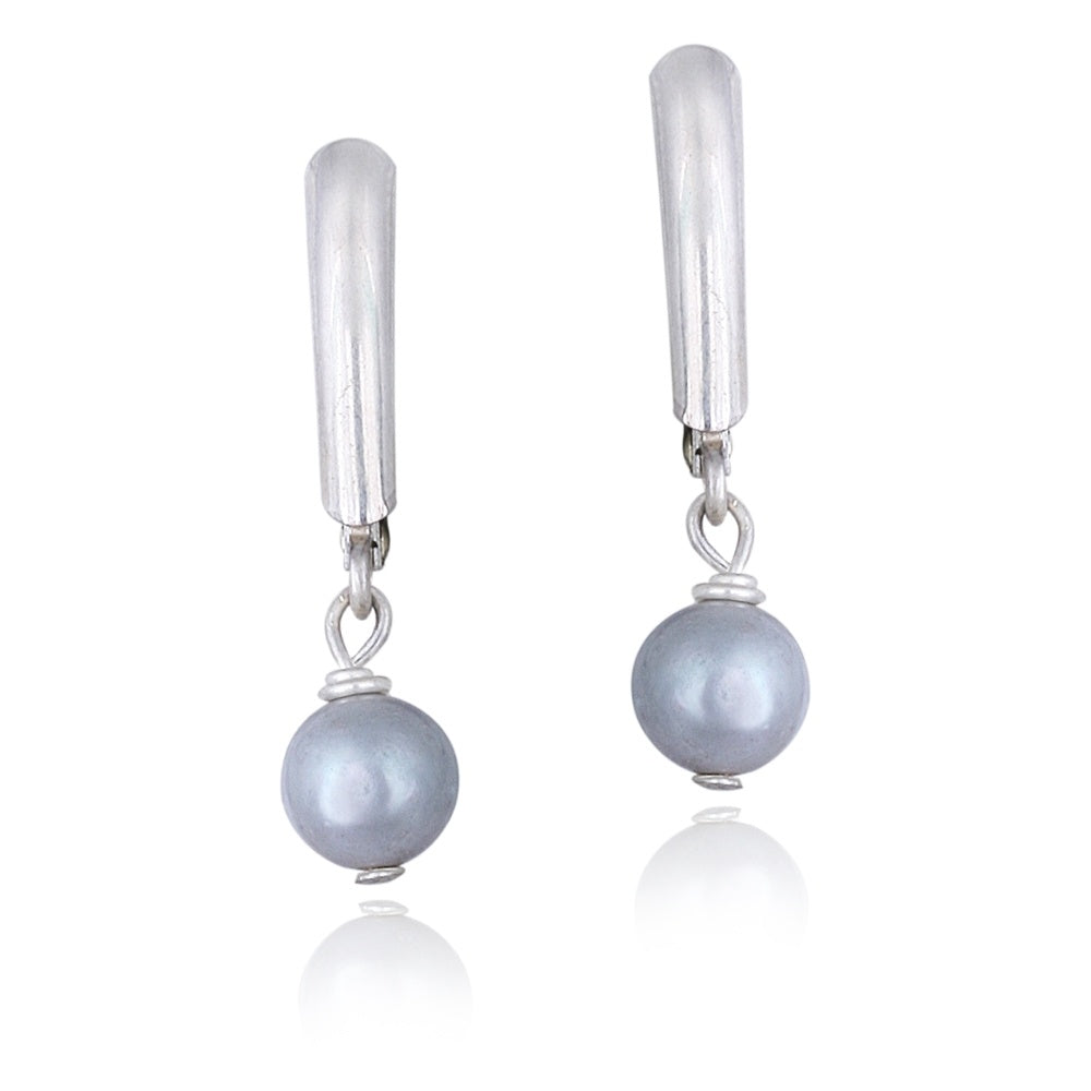 Sterling Silver Freshwater Cultured Gray Pearl LeverBack Earrings