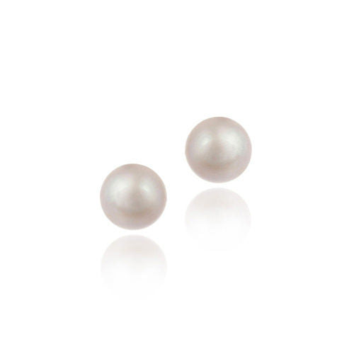 Sterling Silver Freshwater Cultured 6-6.5mm Pink Pearl Stud Earrings