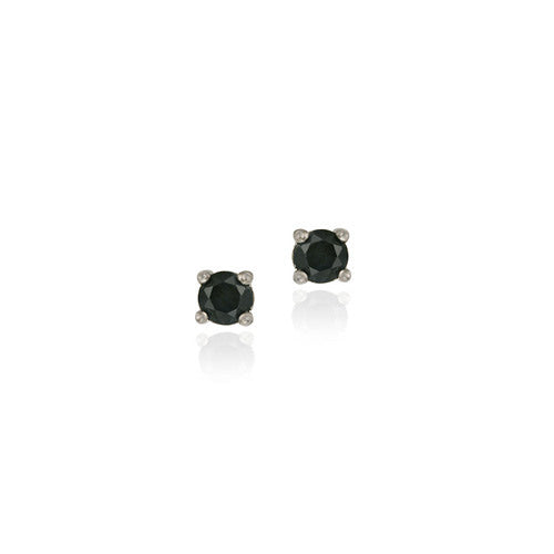 Sterling Silver Genuine Sapphire 4mm Round Stud Earrings - September Birthstone