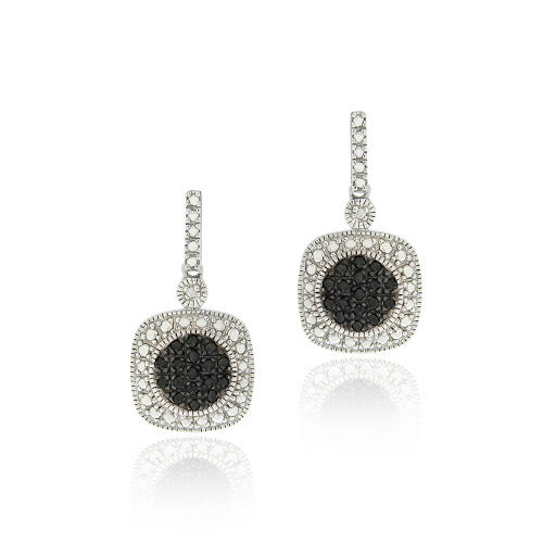 Sterling Silver 2/5ct TDW Black Diamond Dangle Earrings