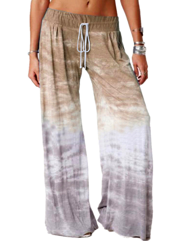 Women's Loose Gradient Printed Yoga Wide Leg Sports Pants