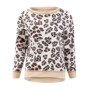 Autumn hot tops sexy round neck comfortable leopard print print tops