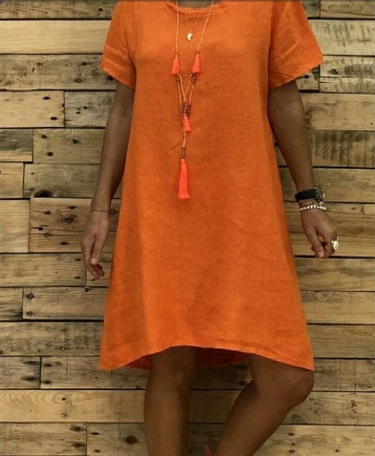 Large Size Women's Short-sleeved Dress Summer New Women's Clothing