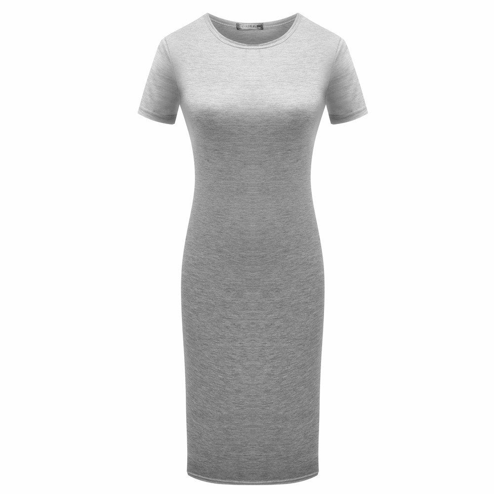 Summer Dresses Women Knee-Length Skinny Office Dress Short Sleeve Bandage Bodycon Beach Dress Vestidos Robes