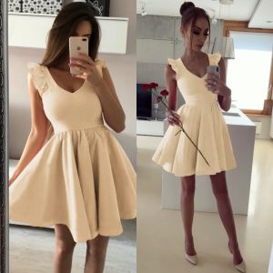 Spring Women's V-neck Large Skirt Skirt Ruffle Sleeve Dress