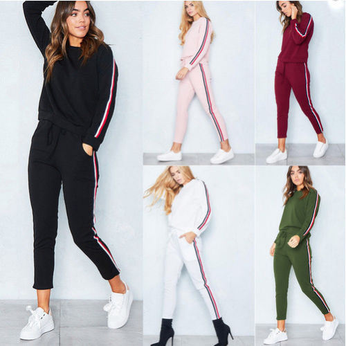 Casual Women Jogging Set 2pcs Tops+Pants Sweatshirt Sweater Tracksuit Suit