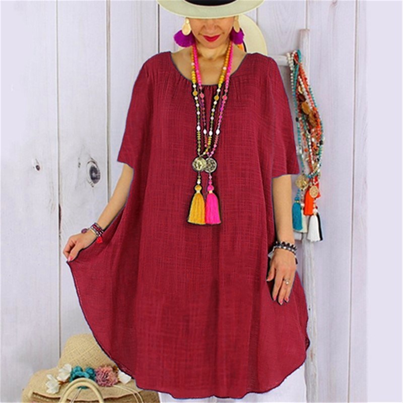 Autumn New Women's Loose Sleeves Irregular Dress