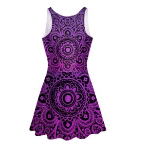 summer fashion large size women's printed sleeveless dress