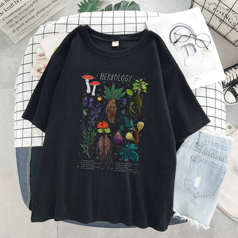 Harajuku street top lady cute cartoon comic girl letter print Japanese casual fashion T-shirt trendy female