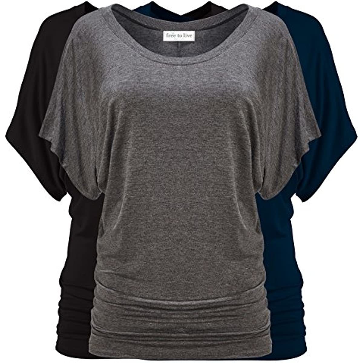 Free to Live Short Sleeve Casual Women's Dolman Tops