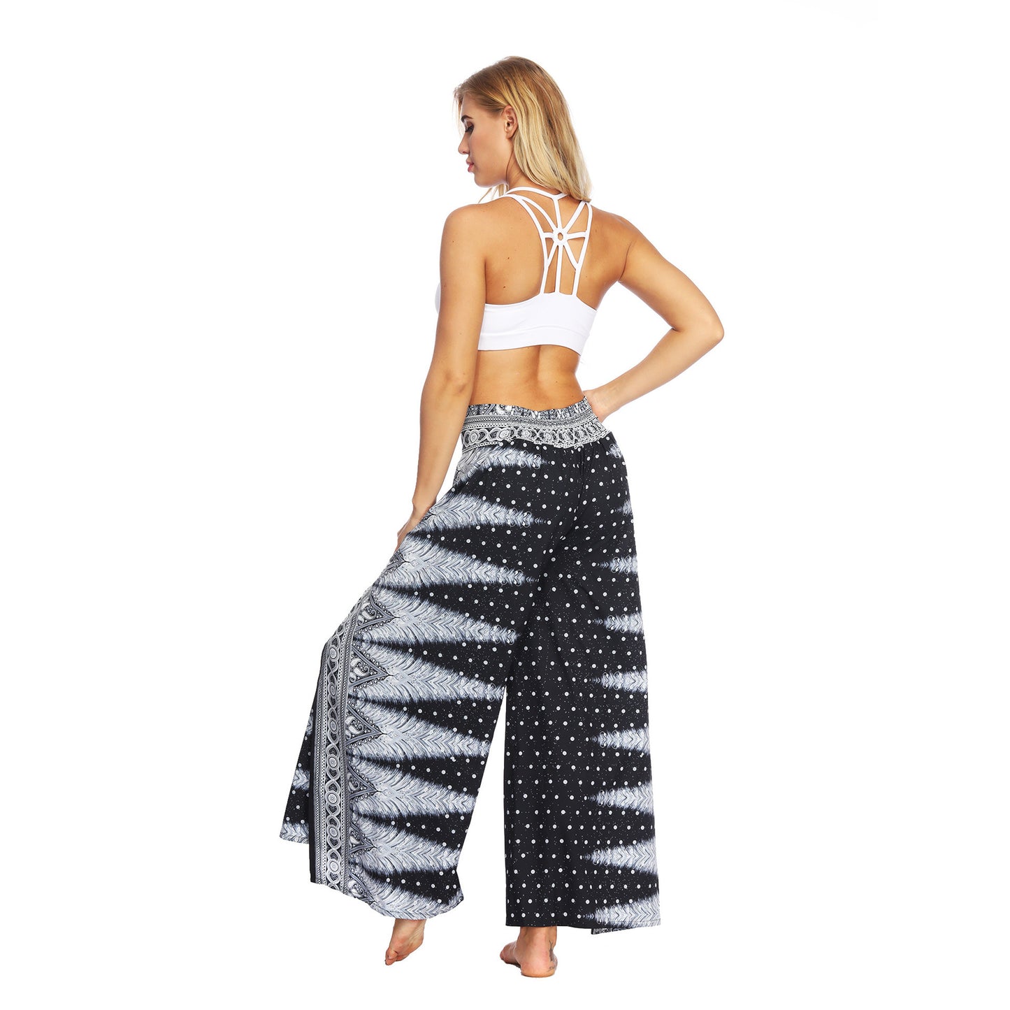 Digital Printed Yoga Wide Leg Pants