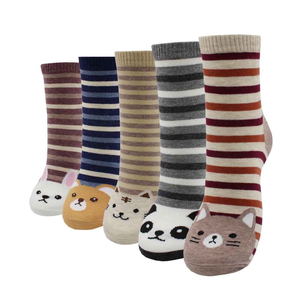 10 Pairs Fashion Colorful Kawaii Cute Cartoon Cotton Women Socks Harajuku Korean Halloween Cat Dog Owl Duck Fox Girl Socks