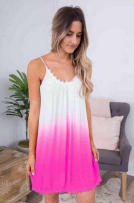 Women's New Milk Silk Gradient Color Dress