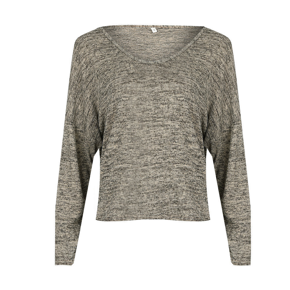 Autumn and Winter Hot Tops Sexy V-neck Bat Design Loose Tops