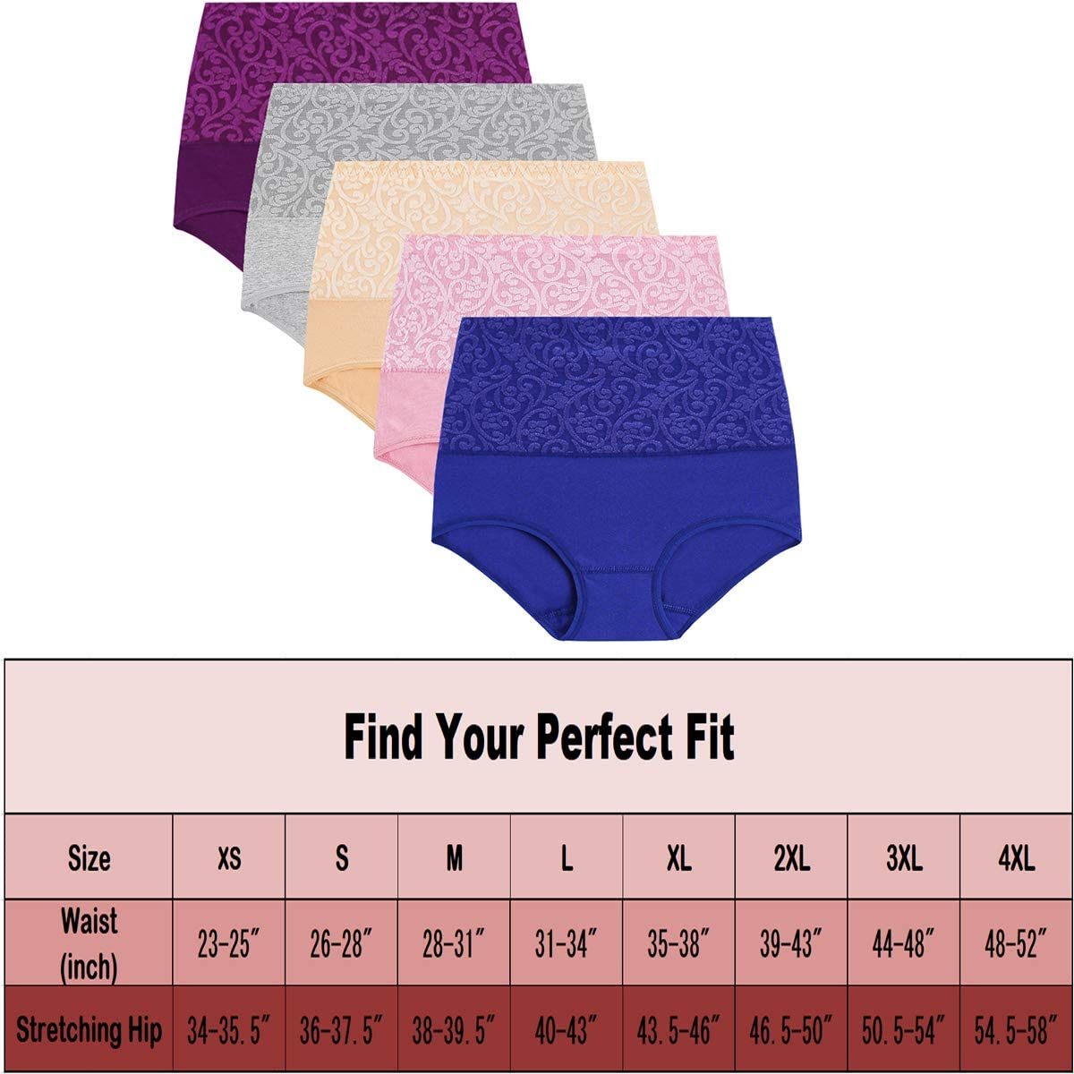 Women Underwear High Waist Cotton Briefs Ladies Panties Tummy Control Panty Full Coverage Multipack