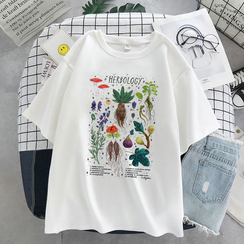 Harajuku street top lady cute cartoon comic girl letter print Japanese casual fashion T-shirt trendy female