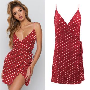 Summer New Women's Polka Dot Printed Strap Dress