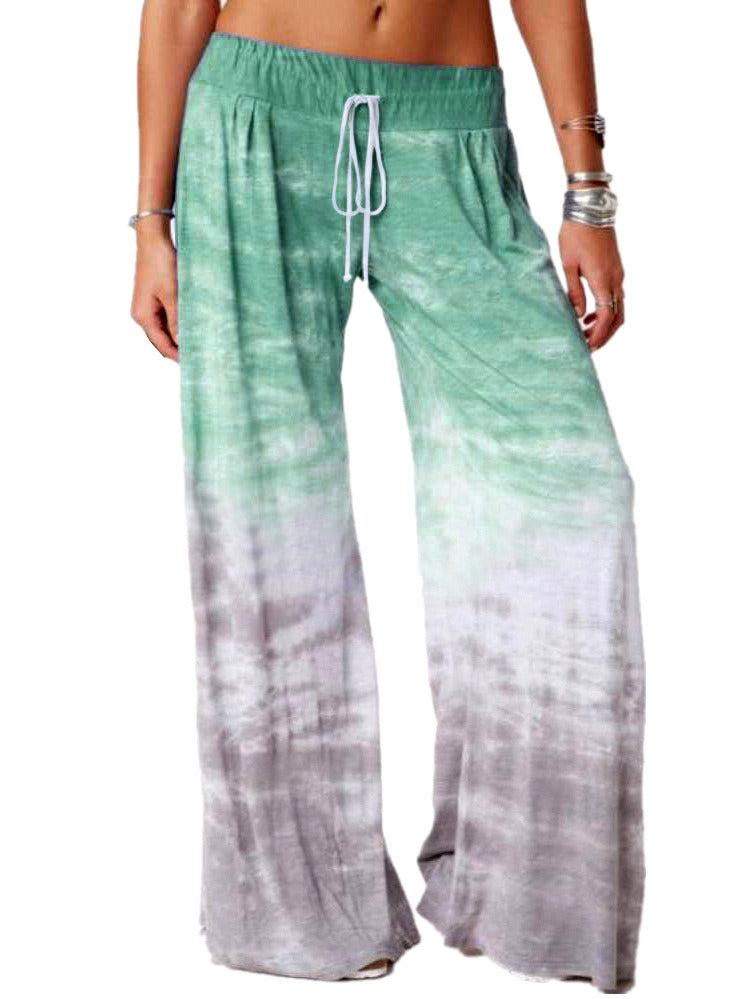 Women's Loose Gradient Printed Yoga Wide Leg Sports Pants