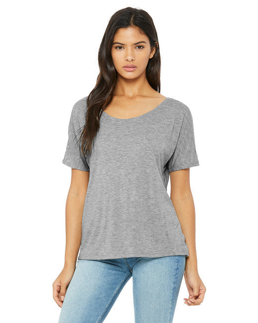 Ladies' Slouchy T-Shirt - WHITE MARBLE - S