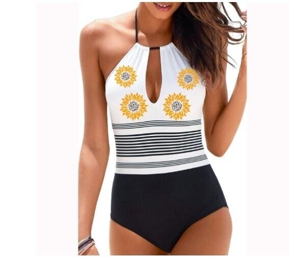 One Piece Swimsuit Tummy Control Bathing Suits Halter Swimwear