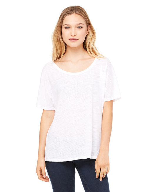 Ladies' Slouchy T-Shirt - WHITE MARBLE - S