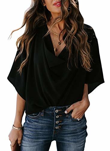 Womens Blouses and Tops Short Sleeve Chiffon Shirts and Tops