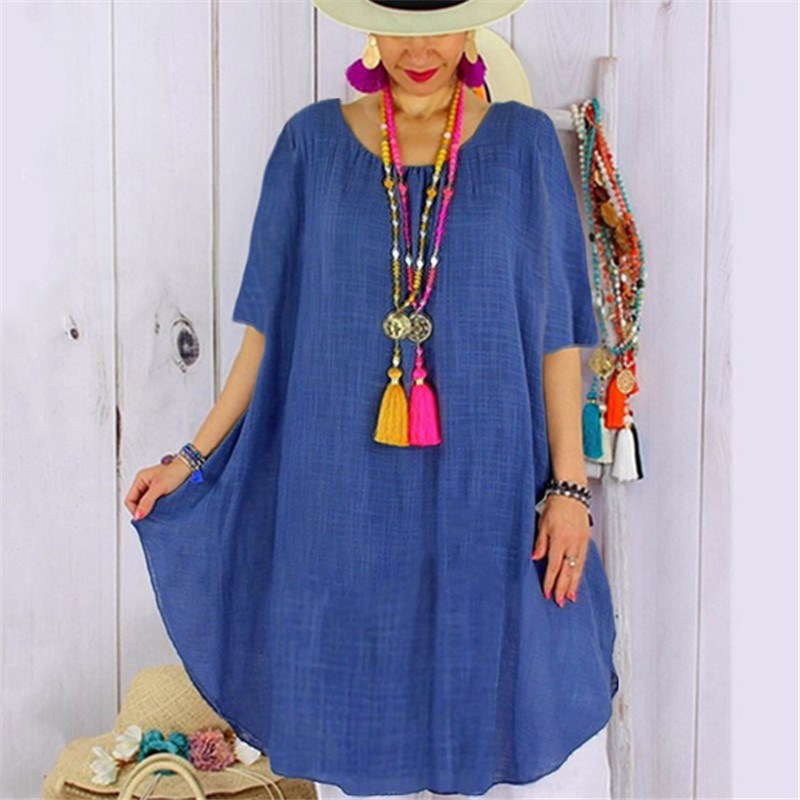 Autumn New Women's Loose Sleeves Irregular Dress