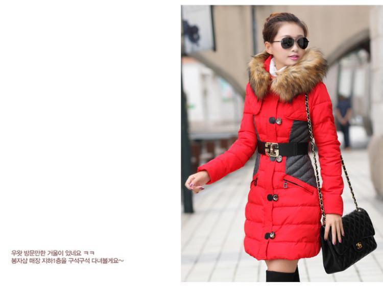 Women's coat winter clothes, long-length thickened cotton jacket, long-size cotton jacket, cap, Korean version, cotton suit wholesale