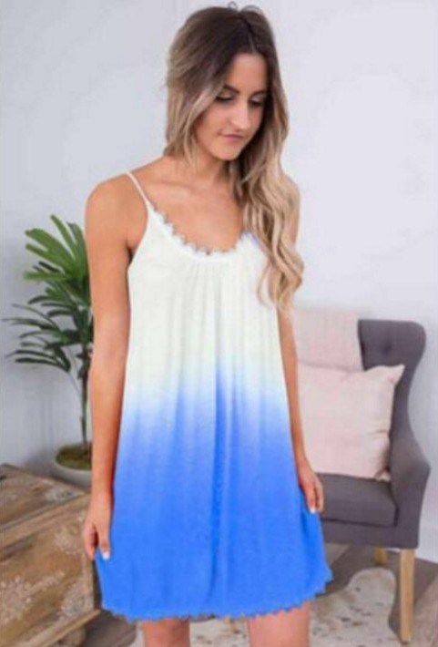 Women's New Milk Silk Gradient Color Dress