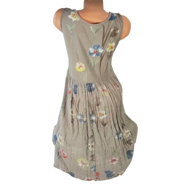 European and American new women's printed sleeveless casual fashion dress