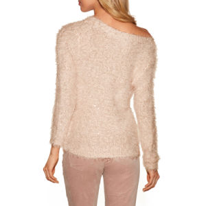 European and American women's new rabbit fur round neck solid color long-sleeved slim sweater