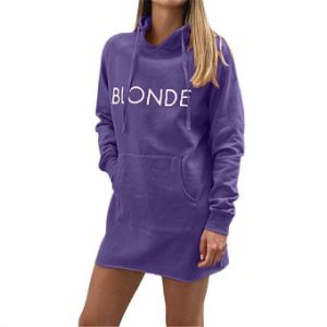 Hooded Sweater BLONDE Printed Pocket Dress Women's Clothing