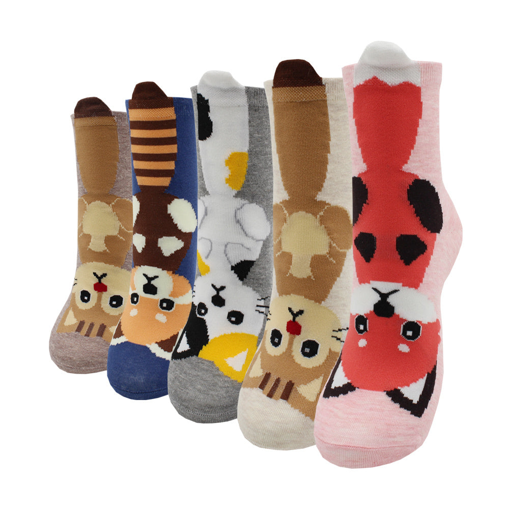 10 Pairs Fashion Colorful Kawaii Cute Cartoon Cotton Women Socks Harajuku Korean Halloween Cat Dog Owl Duck Fox Girl Socks