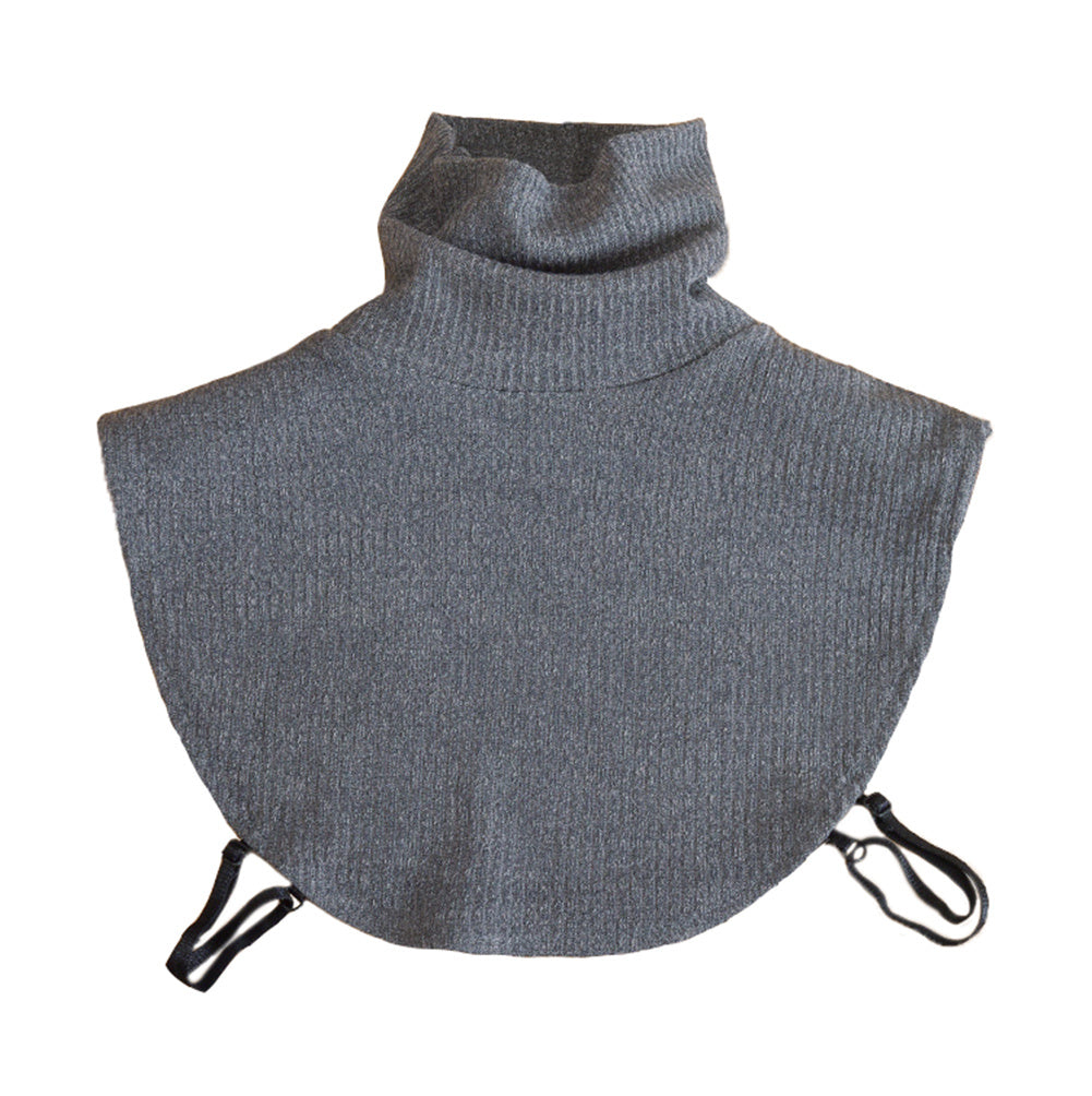 Womens Soft Turtleneck Dickey Knitted Fake Collar Grey Detachable Half Shirt Blouse