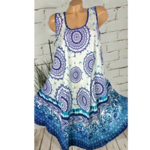 summer new women's loose sleeveless print dress