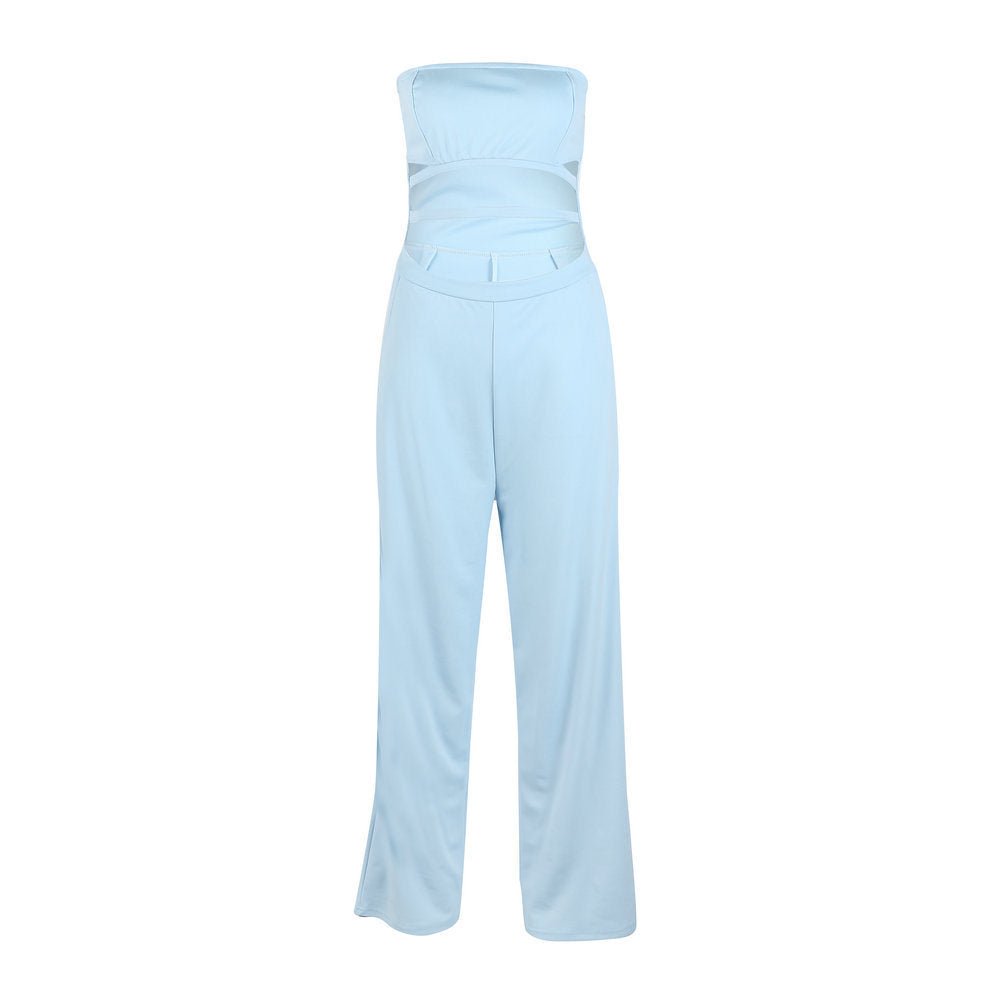 New Sexy Wrapped Chest Hollow Comfortable and Casual Jumpsuit